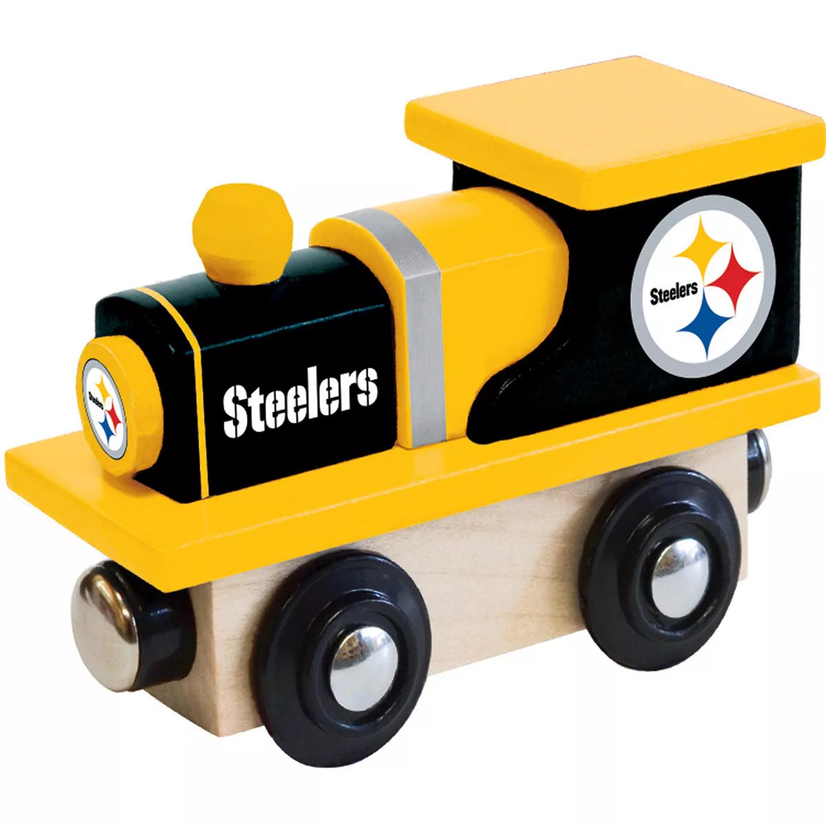 Masterpieces Officially Licensed NFL Pittsburgh Steelers Wooden Toy Train Engine for Kids