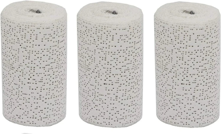 Fermus white plaster cloth gauze bandage rolls for art and craft, showing rolled gauze strips on a plain background.