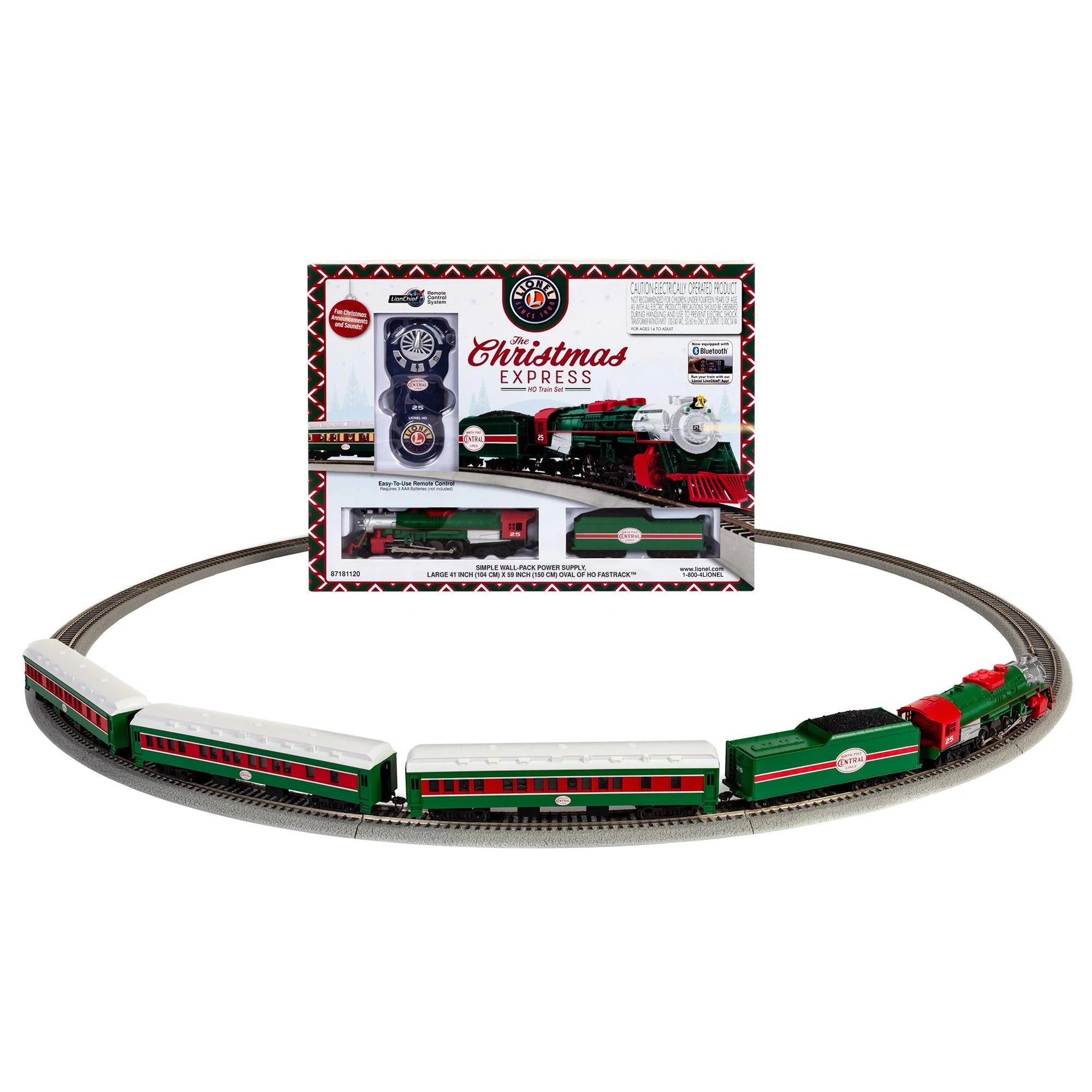 HO Scale Christmas Express Electric Model Train Set with Remote and Bluetooth Capability - BYMRR Train Store