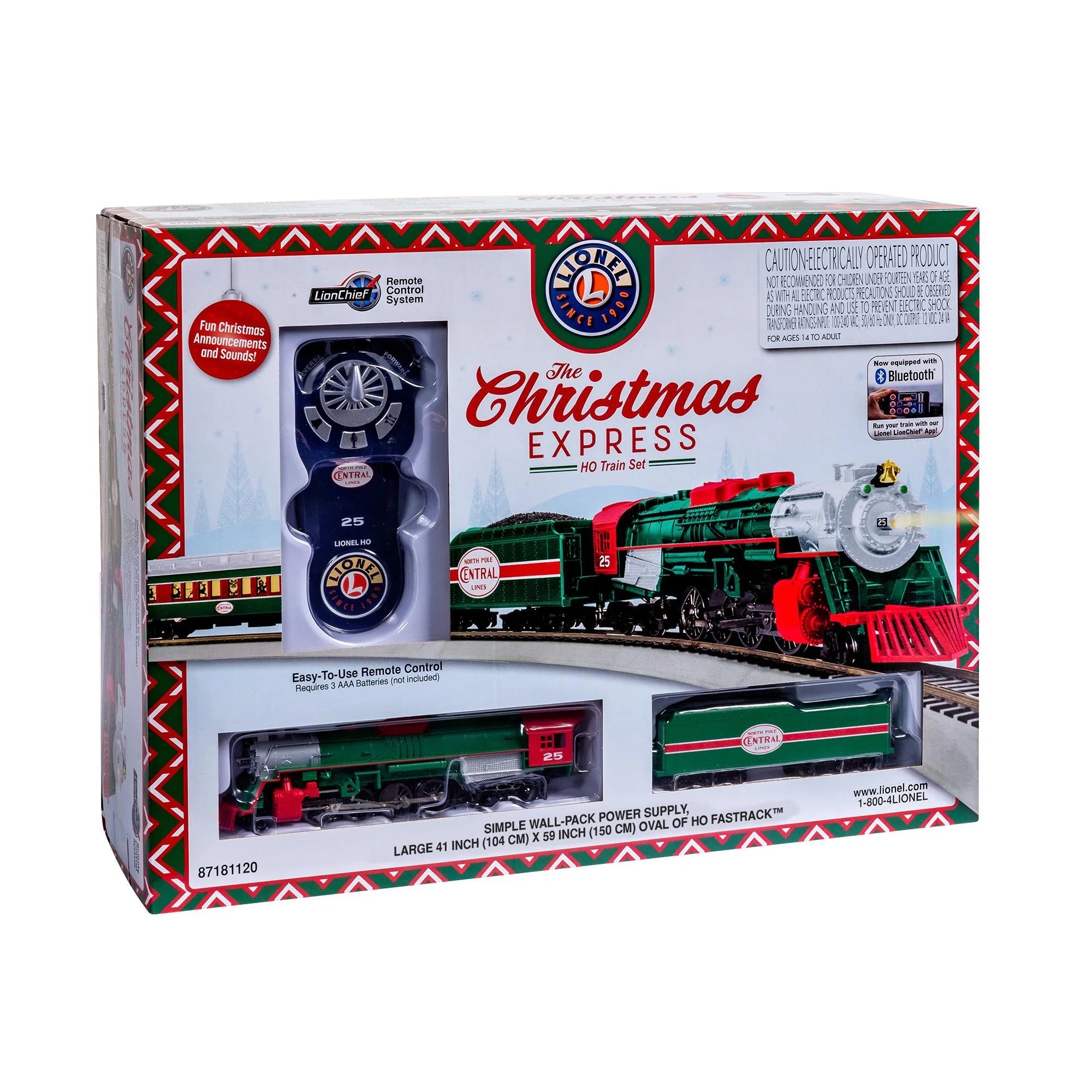 HO Scale Christmas Express Electric Model Train Set with Remote and Bluetooth Capability - BYMRR Train Store