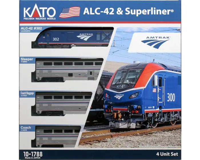 Kato 10 - 1788 N N Amtrak ALC - 42 & Superliner Phase VI 4 - Unit “Starter Series” Set - BYMRR Train Store