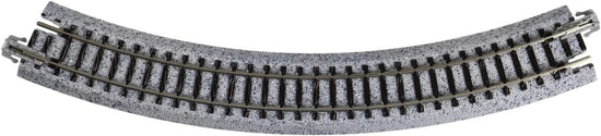 Kato USA Unitrack 8.5-inch radius 45-degree curve track set with four pieces for model train layouts.