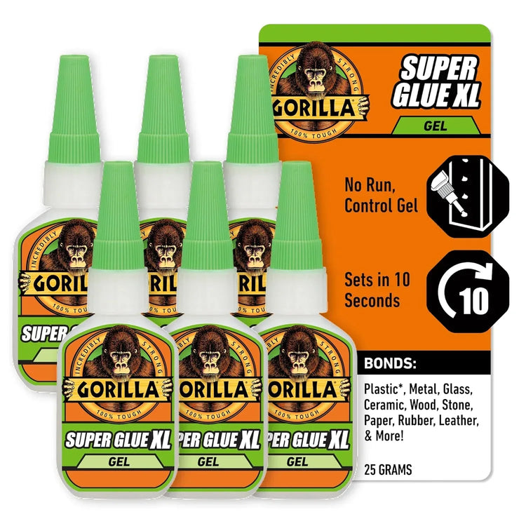 Gorilla Super Glue Gel XL, Clear, 25g - Versatile Quick-Drying Adhesive for Diverse Applications and Repairs - BYMRR Train Store