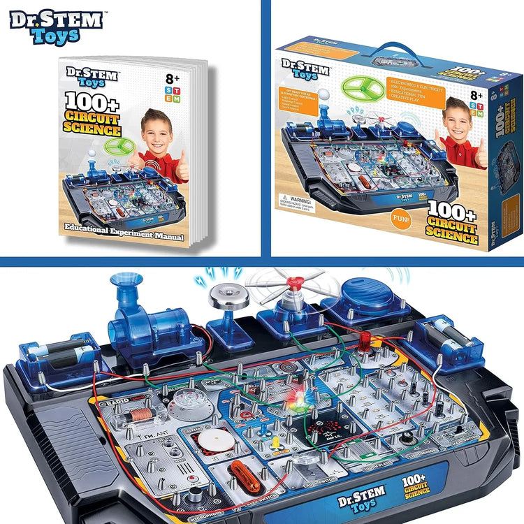 Dr. STEM Circuit Science Kit by Thin Air Brands with colorful components for interactive electrical experiments and hands-on learning.