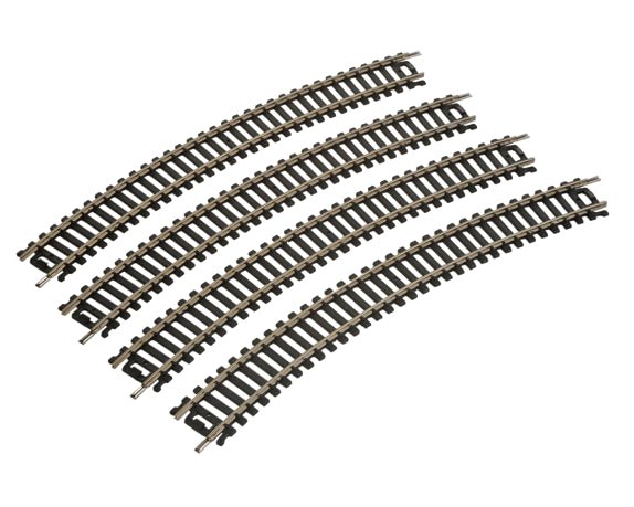Walthers 433 - 3000 HO 18" Radius Curve 4 - Pack - Code 100 Nickel Silver - BYMRR Train Store
