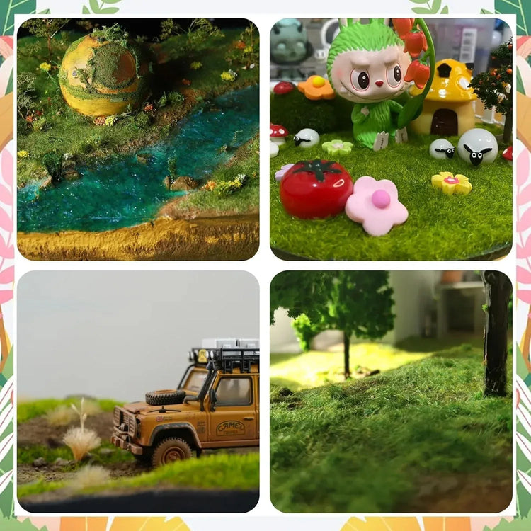 Warmtree 4-Piece Mixed Static Grass Terrain Powder Set for Diorama and Model Landscape Simulation - BYMRR Train Store