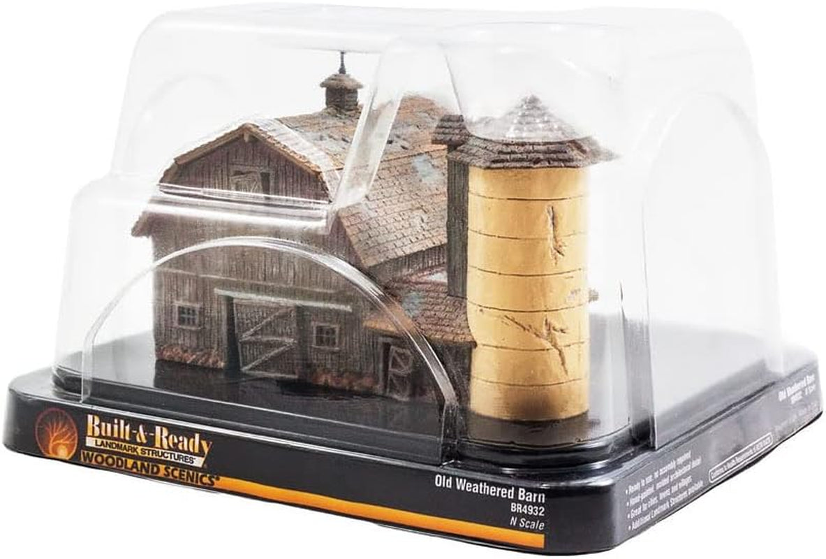 Woodland Scenics BR4932 Pre-Assembled Old Weathered Barn Model Kit, N Scale
