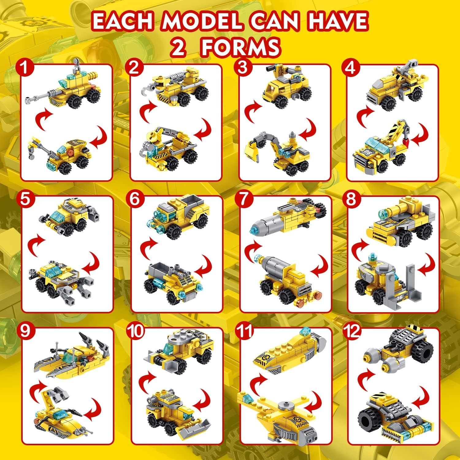 MILESTAR STEM Construction Vehicle Building Set - 566-Piece Kit for Endless Engineering Fun - 25 Unique Projects for Kids Ages 6+