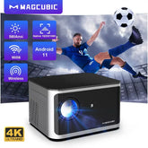 Android 11 4K Smart Projector with 580 ANSI Lumens, 1920x1080P Full HD, Wifi 6, Bluetooth 5.0, Allwinner H713, Voice Control for Home Cinema Theater - BYMRR Train Store