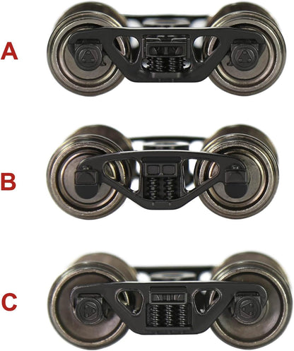 4-Piece HO Scale 1:87 Roller Bearing Truck with 36" Metal DC Wheels and 3-Spring Bogies HP3387
