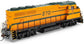HO scale Athearn Maine Central GP40-2L locomotive with DCC and sound, model ATHG64946, detailed model railroading engine.