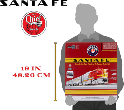 Lionel Santa Fe Super Chief O Gauge Electric Train Set with Bluetooth Remote Control