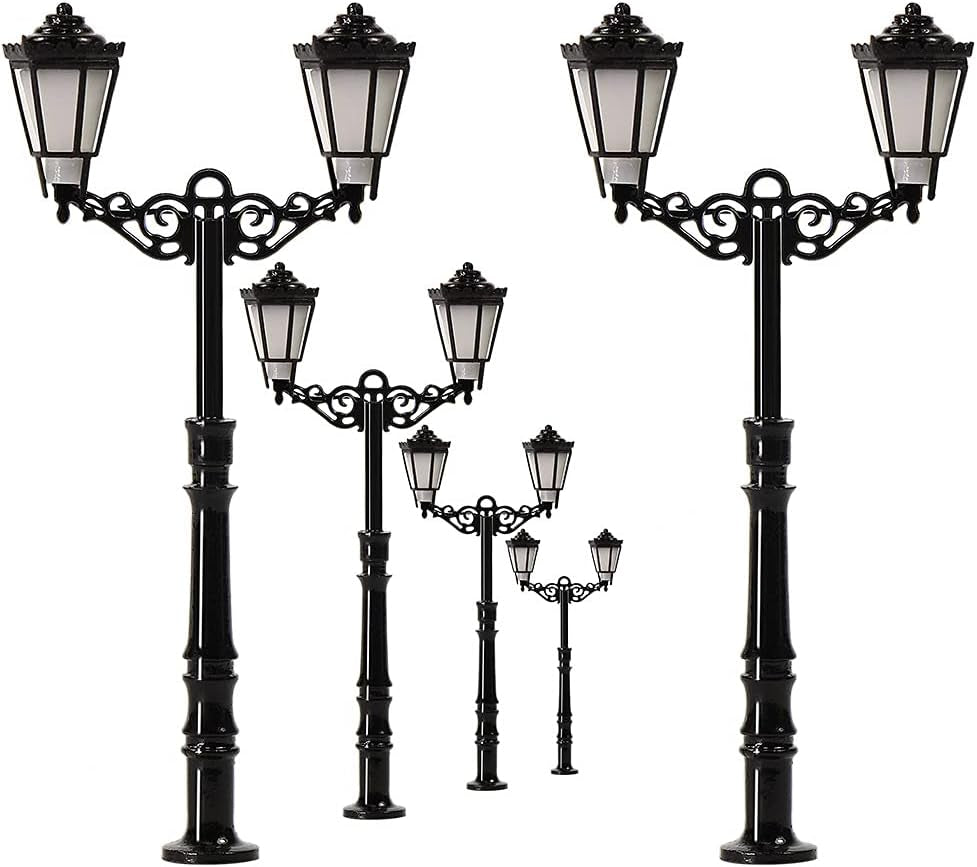 Illuminate Your Model Railroad with the LQS77 3-Piece N Scale LED Street Light Set - Perfect for Realistic Layouts!