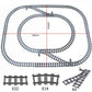 50-piece BYMRR Train Store city train track rail set with straight rails and building blocks for kids’ classic model train play