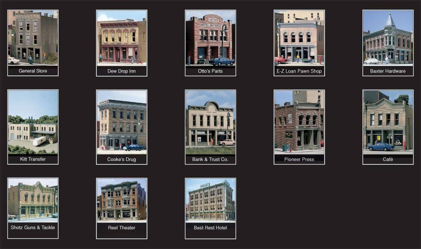 N Scale Town and Factory Building Set by Woodland Scenics