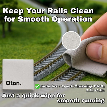 KATO N Scale 20-100 Unitrack R249-45 Curve Track Set (8 Pieces) with 15x15cm Track Cleaning Cloth – Snap-Together Rail System for Seamless Layout and Effortless Maintenance