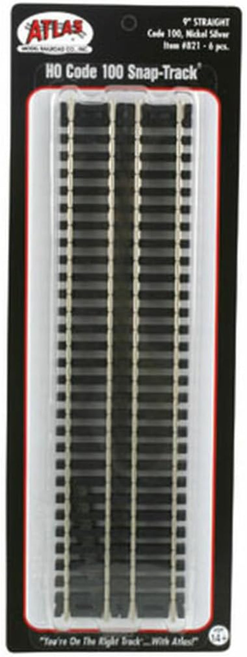HO Code 100 9-Inch Straight Track (Pack of 6)