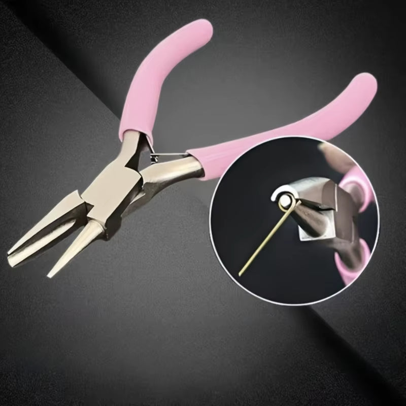 Versatile Mini Wire Wound Pliers - Half Groove & Half Round Nose for DIY Projects