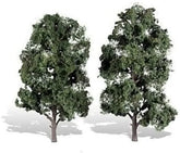 Set of two Woodland Scenics cool shade trees, 8-9 inches tall, featuring detailed foliage and realistic tree trunks for model scenery.