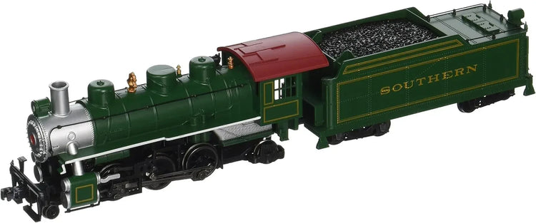 HO scale Bachmann Prairie 2-6-2 locomotive in Southern Green, detailed model for train collectors