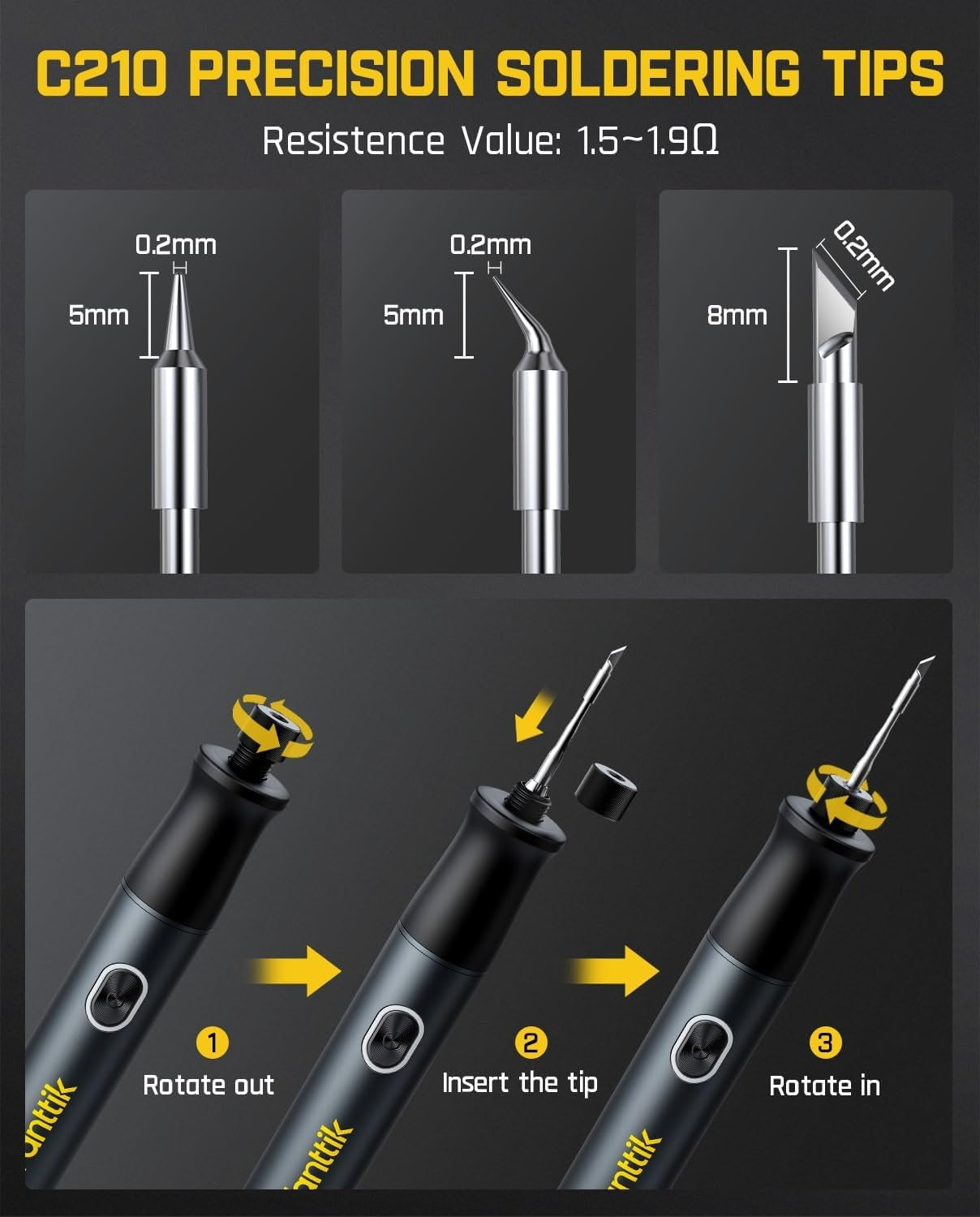 Fanttik T1 Max Cordless Soldering Iron Kit with Rapid Heating, Auto Sleep Feature, Precision Tips, and 360° Swivel Stand for Detailed Repairs