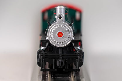 Bachmann Trains USRA 0-6-0 Locomotive with Smoke and Slope Tender - NP&S® #25 - Christmas Edition - HO Scale