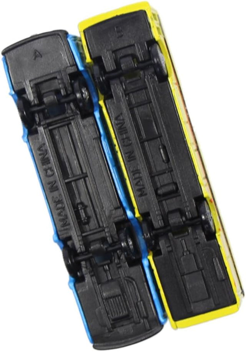 BS150 6-Piece Diecast Model Bus Set, 1:160 N Scale for Streetscape and Railway Scenery Layouts