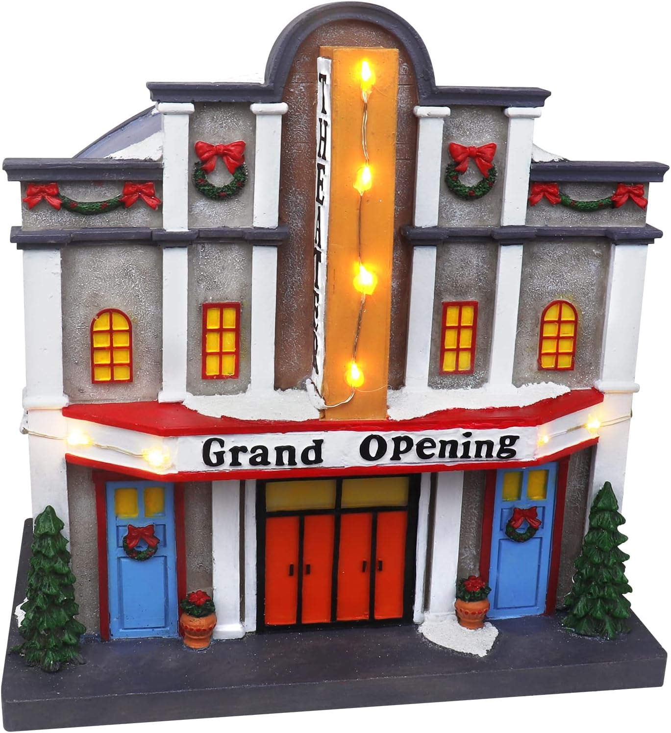 Animated Christmas Village Fire Station - Illuminated Musical Snow Village Collectible - Perfect for Holiday Indoor Decor and Displays - Made from Resin with Moving Truck Feature