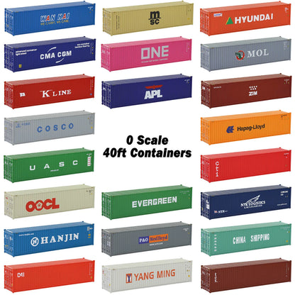 Evemodel 1 Piece O Scale 40' Shipping Container Model for Trains, 1:48 Scale Cargo Box C4340