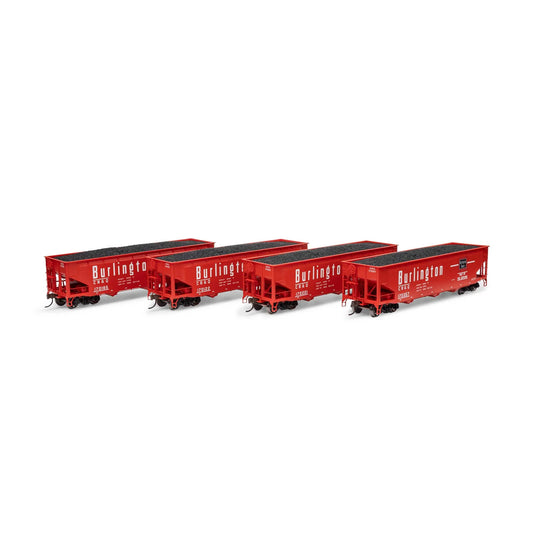 HO scale 40-foot offset coal hopper with load, CB&Q 