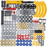 Zylopa 233-piece Technic gear set with gears, connectors, and building components for creative LEGO MOCs and mechanical builds.