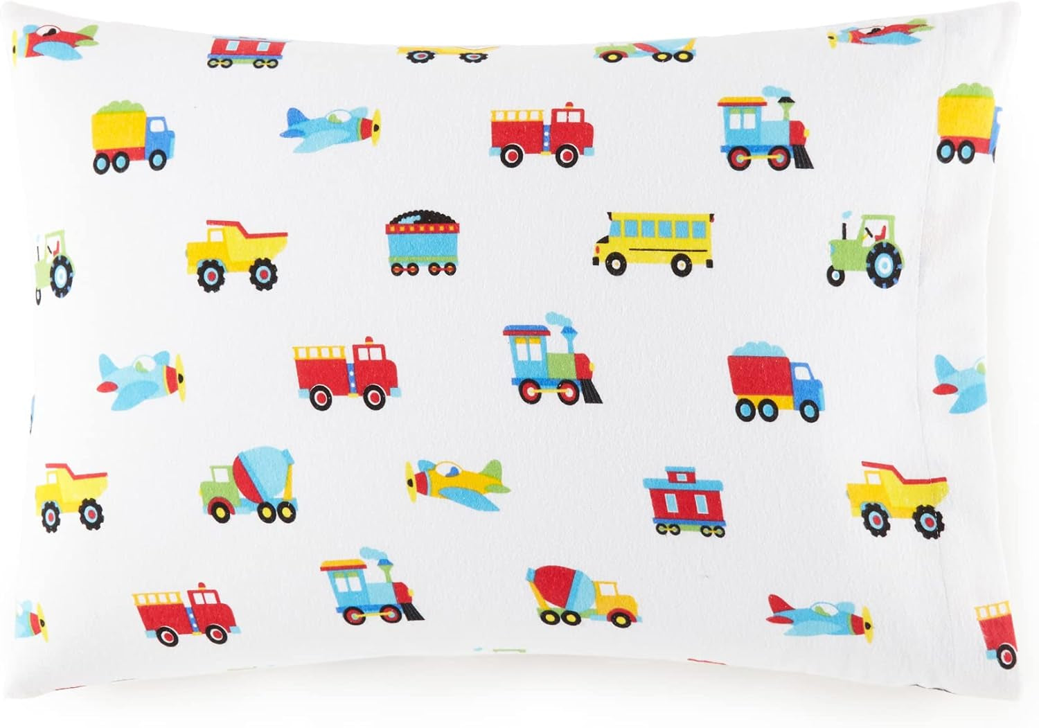 Flannel Full Sheet Set – 100% Cotton, Soft & Cozy Bed Sheets - Trains, Planes, and Trucks