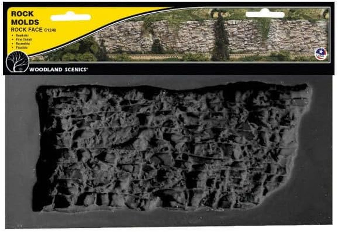Woodland Scenics WC1248 Universal Rubber Mold for Rock Wall - Dimensions: 266 mm x 127 mm, Black