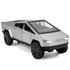 Silver 1:36 scale diecast Cybertruck toy car by BYMRR Train Store, pull-back model for collectors and children ages 3 and up