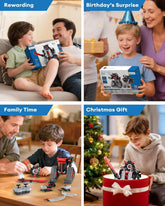 Opmind 5-in-1 STEM remote-controlled robot building kit with app, ninja and samurai blocks, 419 pieces for kids ages 6+
