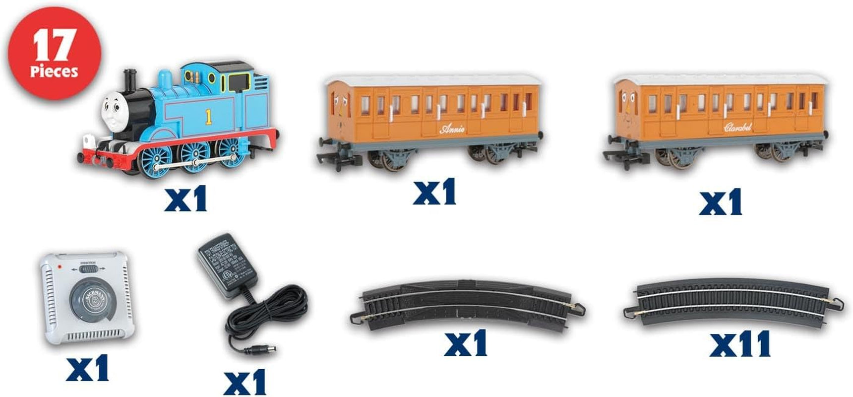 Bachmann Trains Thomas & Friends Electric Train Set featuring Thomas with Annie and Clarabel - HO Scale