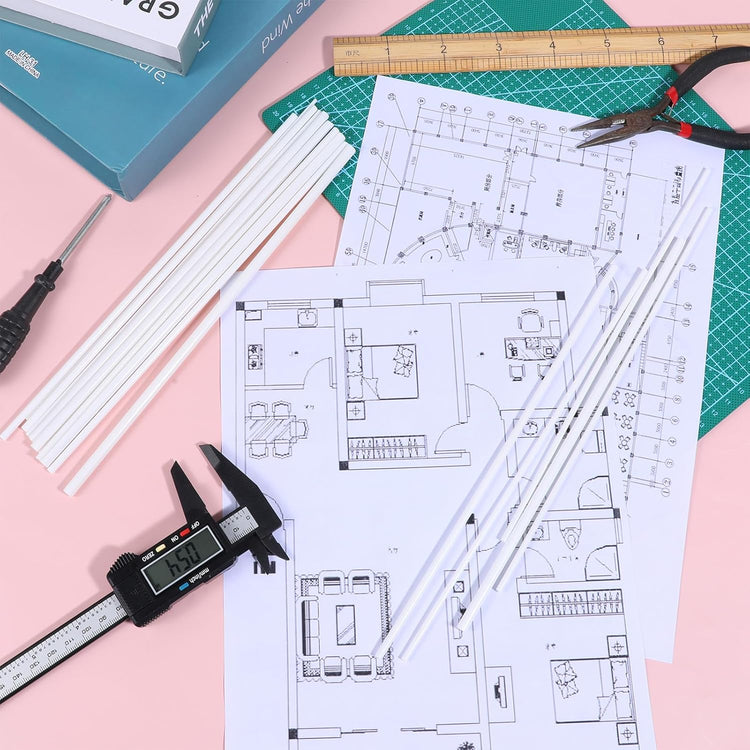 Get Creative with 25 Pcs of ABS Plastic Round Tubes in 5 Sizes for Your DIY and Craft Projects! Perfect for Architectural Models!