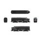 HO scale RF-16 Sharknose A/B locomotives by BLI7696, NYC cigar PRGN4 model, detailed model train set with black and silver finish.