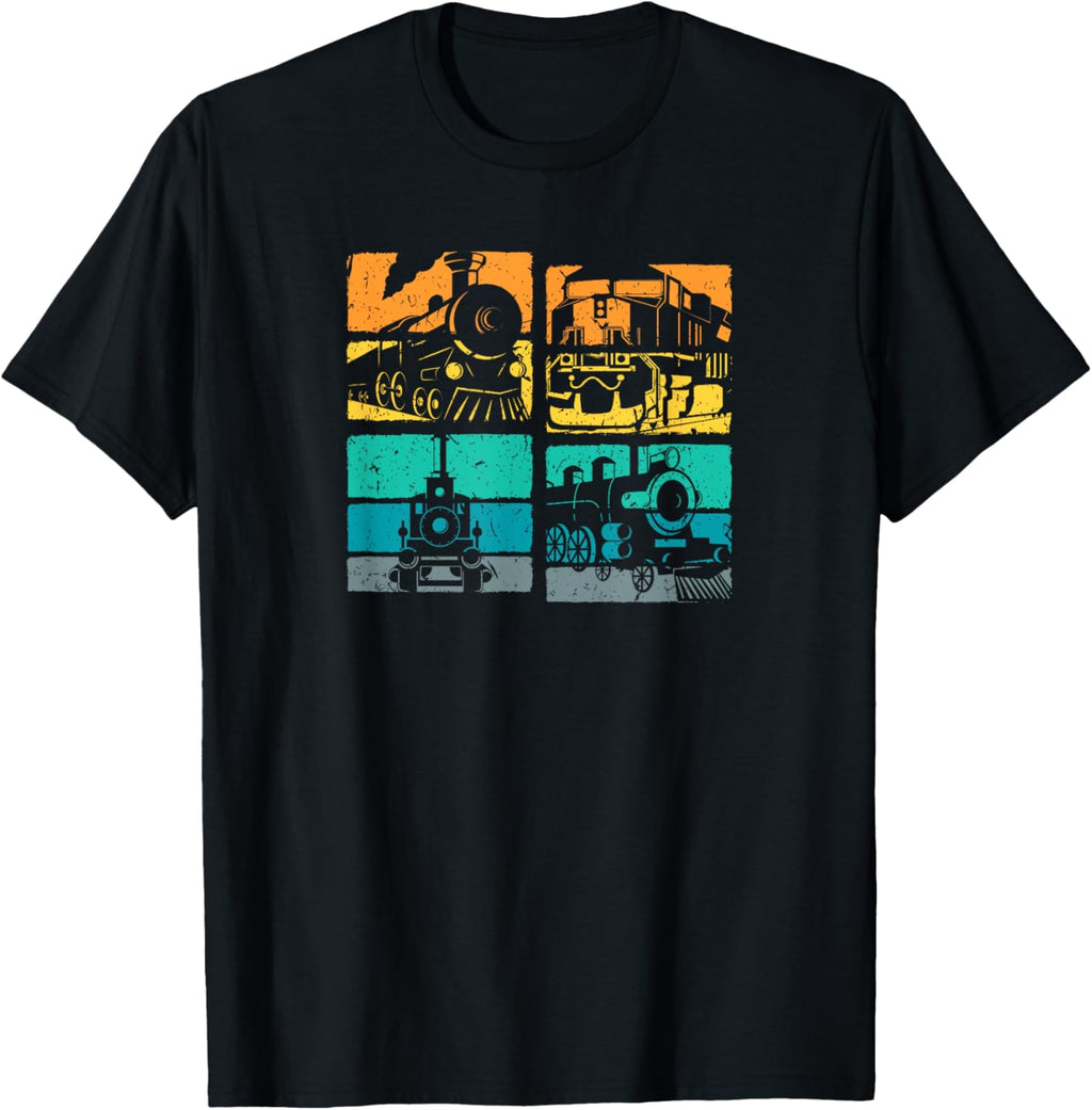 Vintage Trains Steam Locomotive Railroad Retro T-Shirt