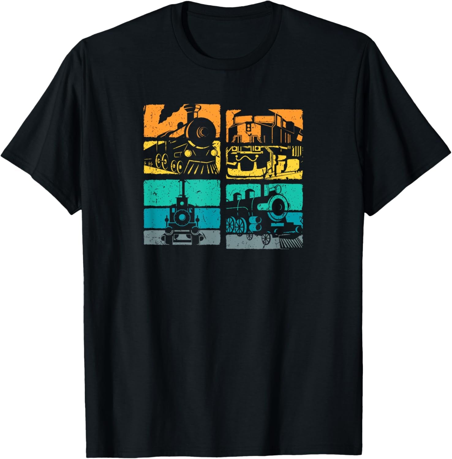 Vintage Trains Steam Locomotive Railroad Retro T-Shirt