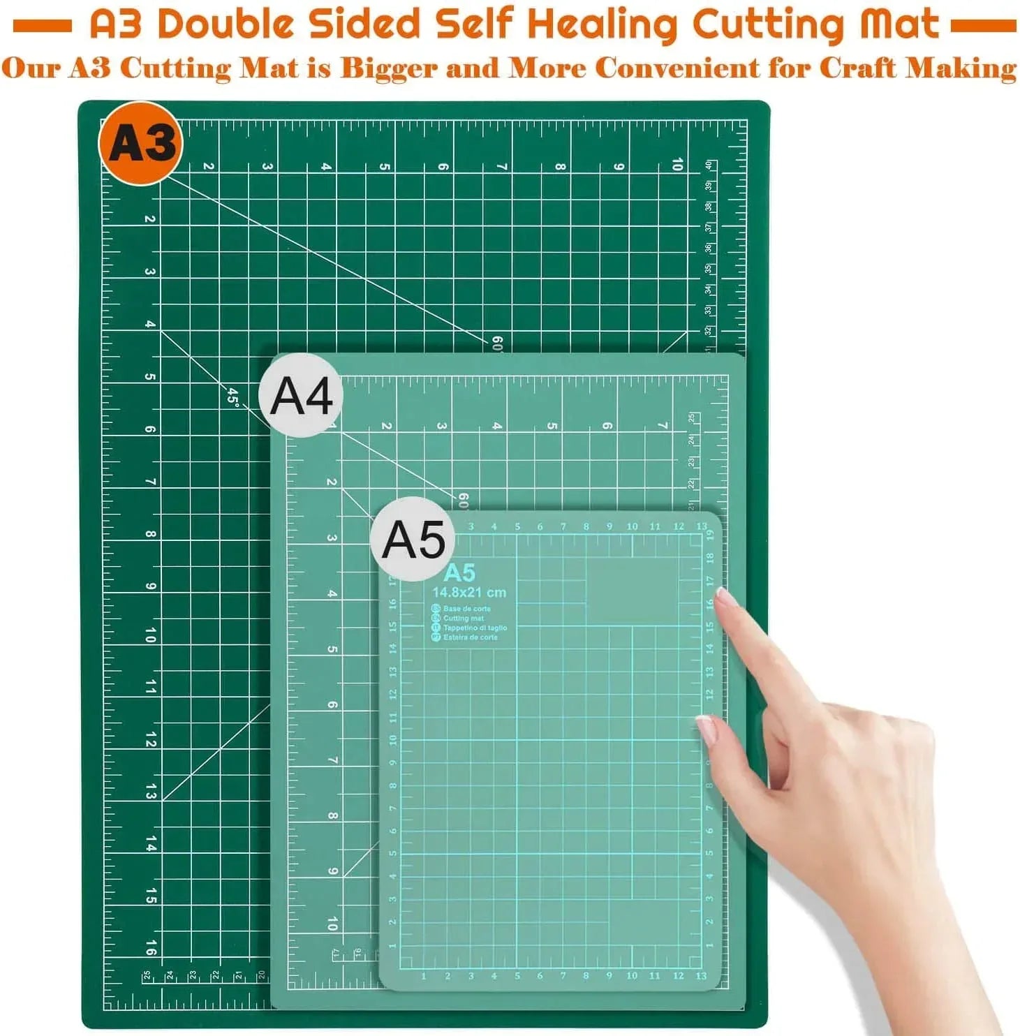 Anezus self-healing double-sided rotary cutting mat, 12x18 inches, 5-ply craft board for sewing, scrapbooking, and fabric projects.