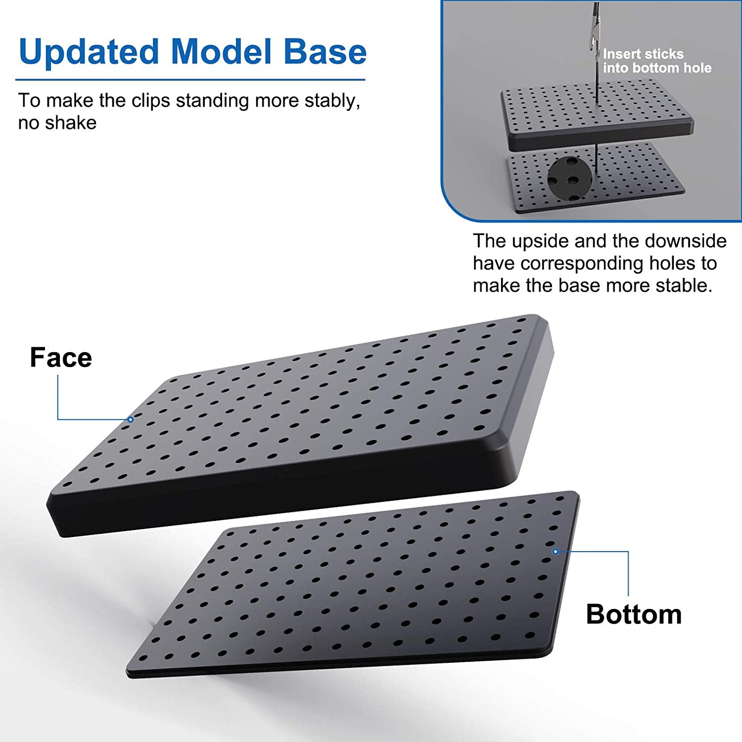 GJJC09B 1PC Painting Stand Base and 20PCS Alligator Clip Stick Set Modeling Tools for Airbrush Hobby Model Parts New