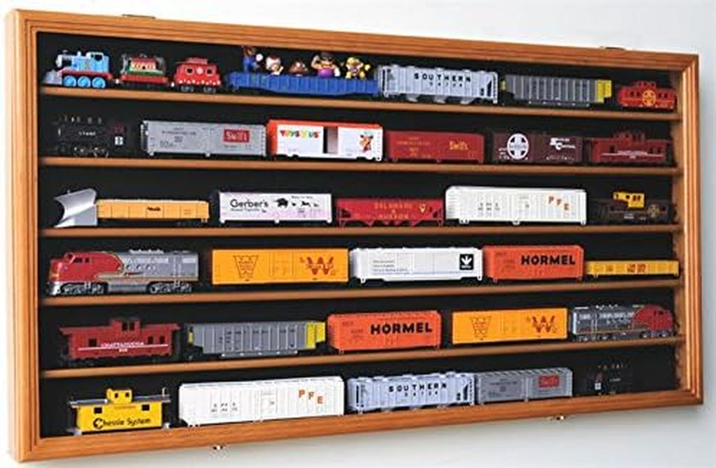 HO Scale Model Train Display Case Cabinet Wall Rack W/98% UV Protection- Lockabl