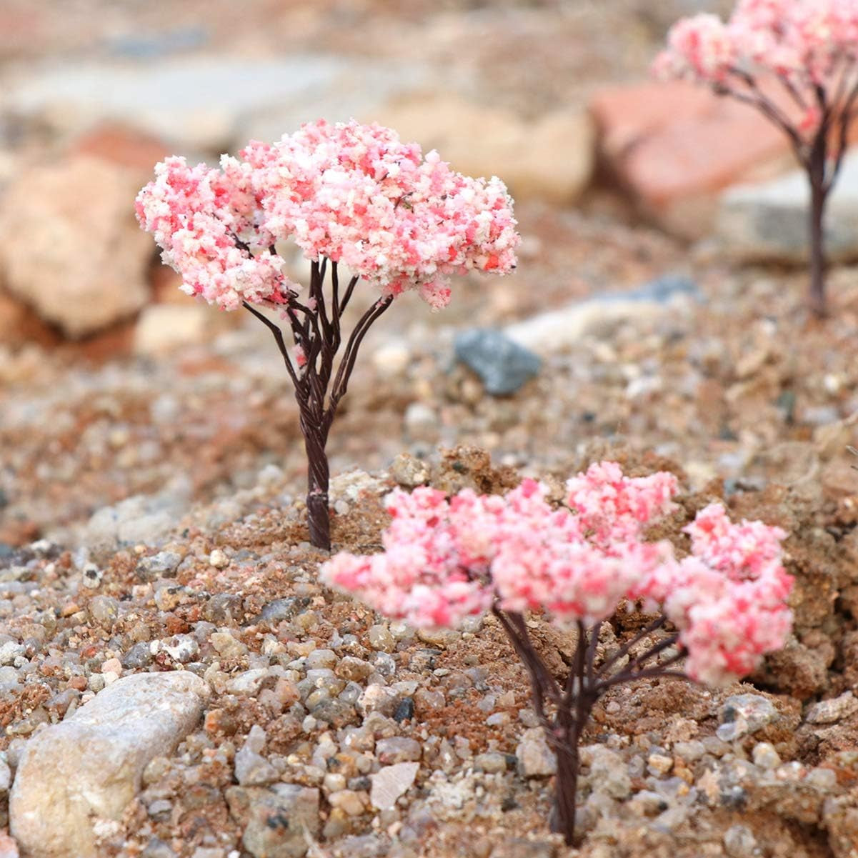 10Pcs Miniature Model for Diorama Scenery Layout Flower Landscape Decor for Train and Park Street Models
