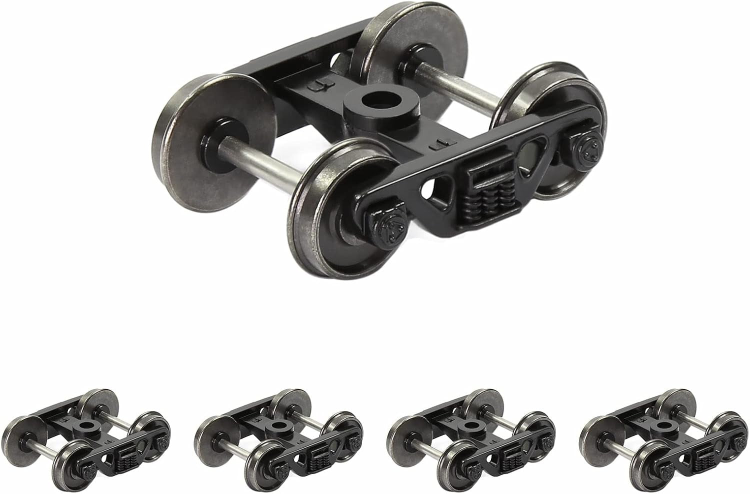4-Piece HO Scale 1:87 Roller Bearing Truck with 36" Metal DC Wheels and 3-Spring Bogies HP3387