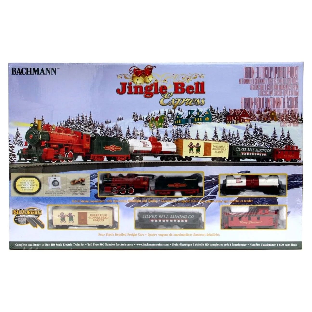 HO Scale Jingle Bell Express Ready to Run Electric Train Set