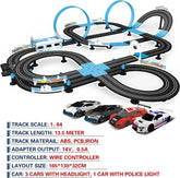 SHANTOU CHENGHAI YINGBAO high-speed dual track slot car racing set with 4 licensed vehicles on a detailed racing track.