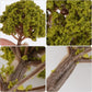 Miniature yellow landscape trees set by Angoily, 20-piece mixed model trees for N scale trains and fairy garden displays.