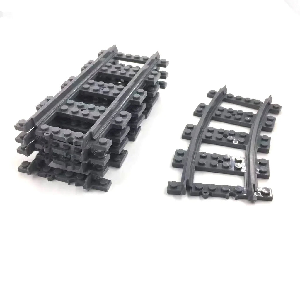 50Pcs/Lot City Trains Train Track Rail Straight Rails Technical Building Blocks Set Bricks Model Kids Classic Toys for Children