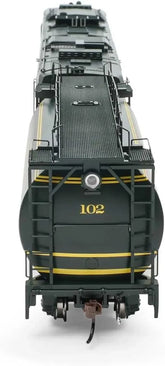 HO Scale GE Gas Turbine Locomotive with Tender by Horizon Hobby, detailed model showing engine and tender in blue and gray colors.